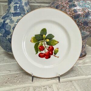 Cherry Dessert/Salad Plate - Gold Trim - EUC